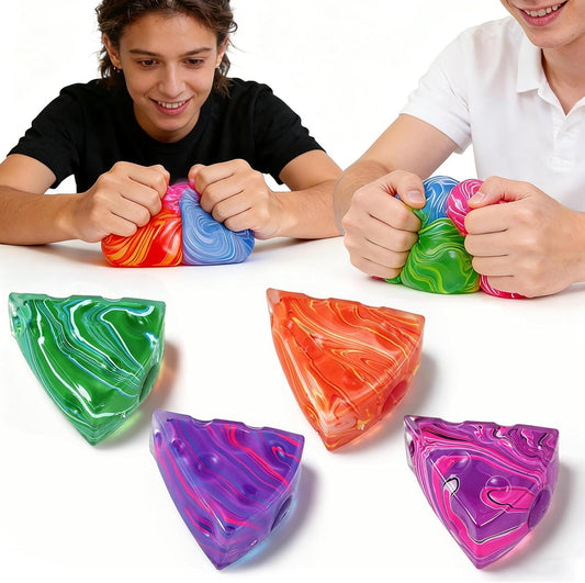 4Pcs Cheese Squishies Toys, Slow Rising Stress Balls for Adults, Non-Sticky Fidget Sensory Toy, Maltose Filled Squeeze Cheese for Anxiety Relief, Classroom Prizes & Party Favors