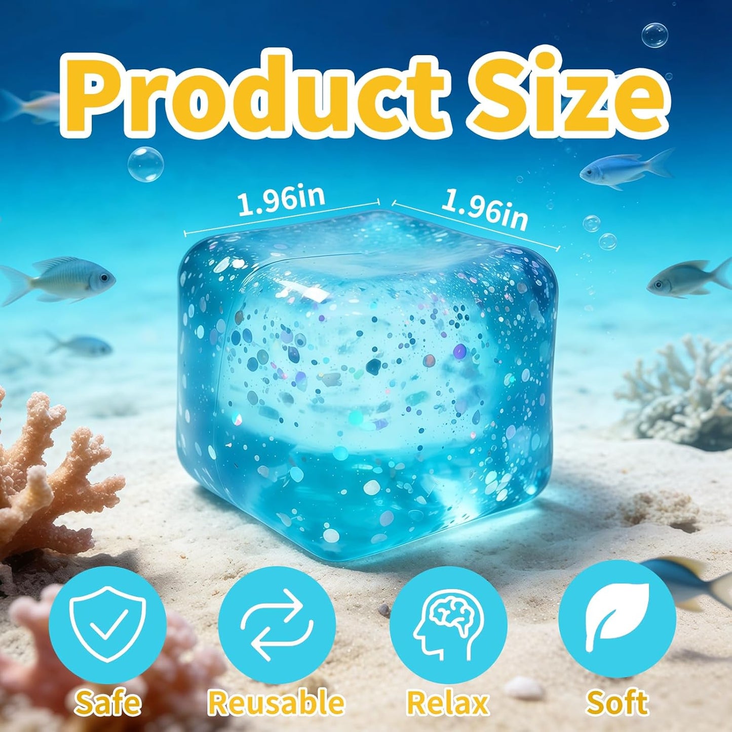 Stress Balls Fidget Toys, Stress Cube Slow Rising, Square Shape Squeeze Toys for Adults, Classroom Prizes, Christmas, Party Favors, Stocking Stuffers