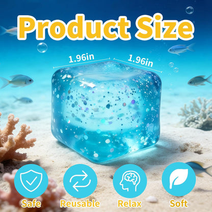Stress Balls Fidget Toys, Stress Cube Slow Rising, Square Shape Squeeze Toys for Adults, Classroom Prizes, Christmas, Party Favors, Stocking Stuffers