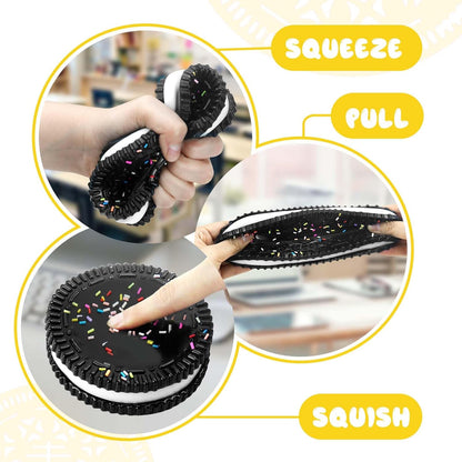 Gytera Sticky Biggest Cookie Squishies Fidget Toys Adults, Squeeze Toys Fidget Toys for Autism, Stress Balls for Adults Fidgets Birthday Easter Basket Stuffers(1 Pack Large Black)