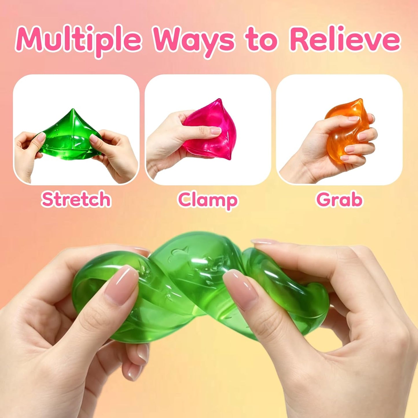 Pyramid Squishy Fidget Toys, Triangle Slow Rising Squishy Toys, Soft Sensory Stress Balls for Adults Anxiety Relief Party Favors Birthday Gift (Orange)