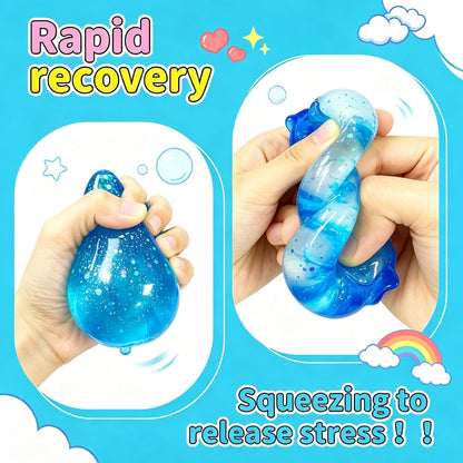 Water Drop Squishy, Raindrop Slow Rising Squeeze Toy Stress Ball Squishies Sensory Anxiety Relief Toys Gifts for Adult Kid