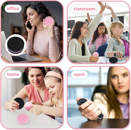 Gytera Sticky Cookie Squishies Fidget Toys Adults, Squeeze Toys Fidget Toys for Autism, Stress Balls for Adults Fidgets Birthday Easter Basket Stuffers(2 Pack Pink Black)