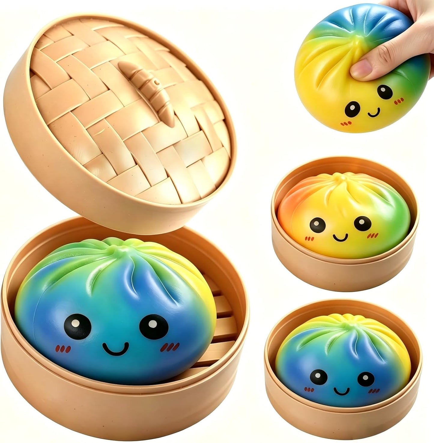2pcs Glitter Rainbow Dumpling, 2026 Upgrade Mystery Gift Pack, Rainbow Color Dumplings Stress Balls Fidget Toys, Dumplings Desk Toy for Stress Relief, Suitable for Ages 18 and Up