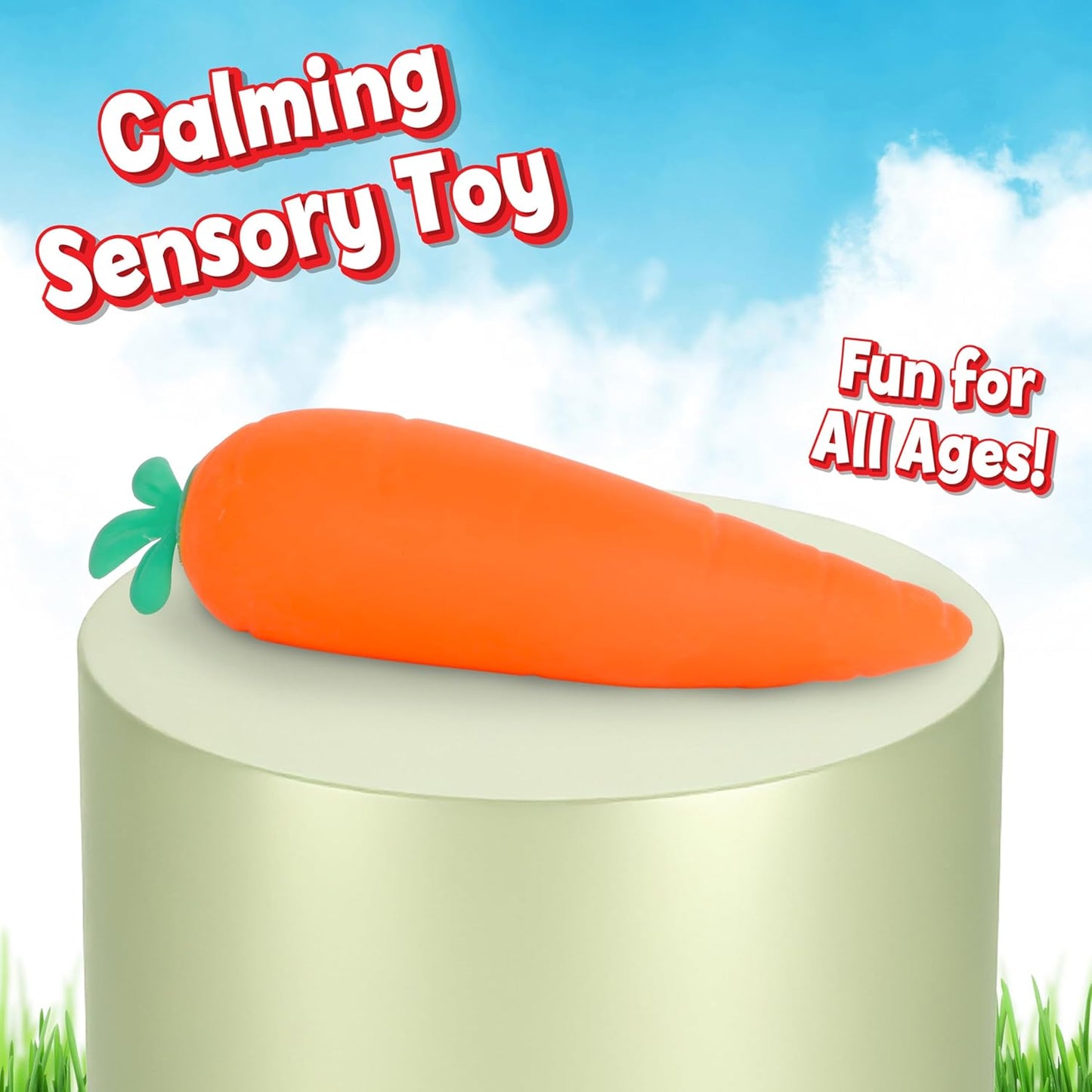Squishy Carrot – Jumbo 11.5 Inch Squishy Vegetable | Giant Stress Relief Toy | Fidget Sensory Food Fun for Kids, Teens & Adults