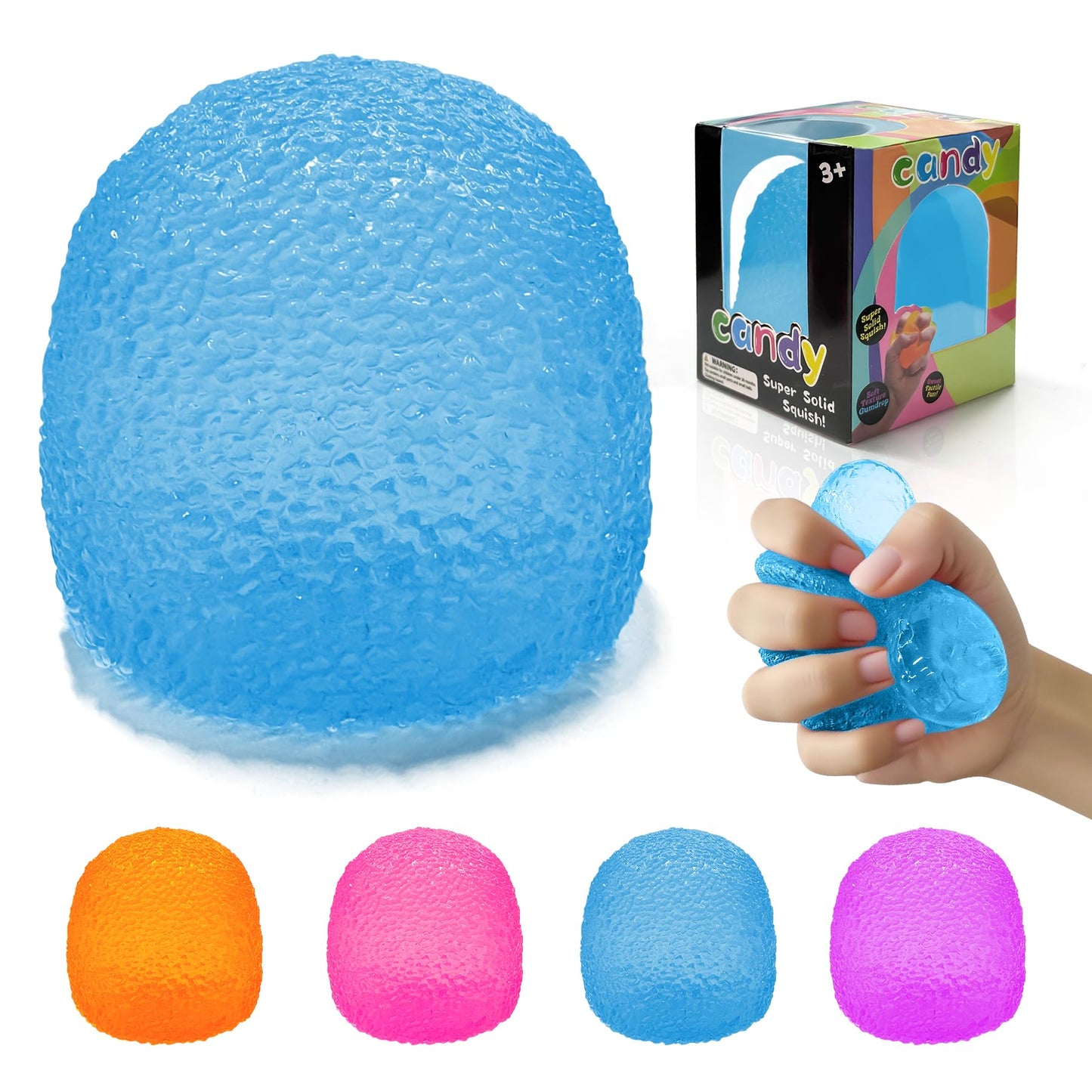 Stress Balls-Gumdrop Squishy Stress for Kids and Adults, Super Solid Squeeze Ball, Sensory for Stress Relief, Birthday, Easter Basket Stuffers and Party Favors(Pink)