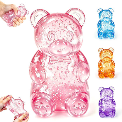 Stress Bear Fidget Toys, Stress Ball Slow Rising, Squeeze Toys for Adults, Classroom Prizes, Christmas, Party Favors, Stocking Stuffers (Pink)