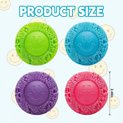 Fuzz Ball Squishy Stress Ball Slow Rising Memory Foam Fidget Squishy Fuzz Balls Adults Anxiety Stress Relief Toys - Blue