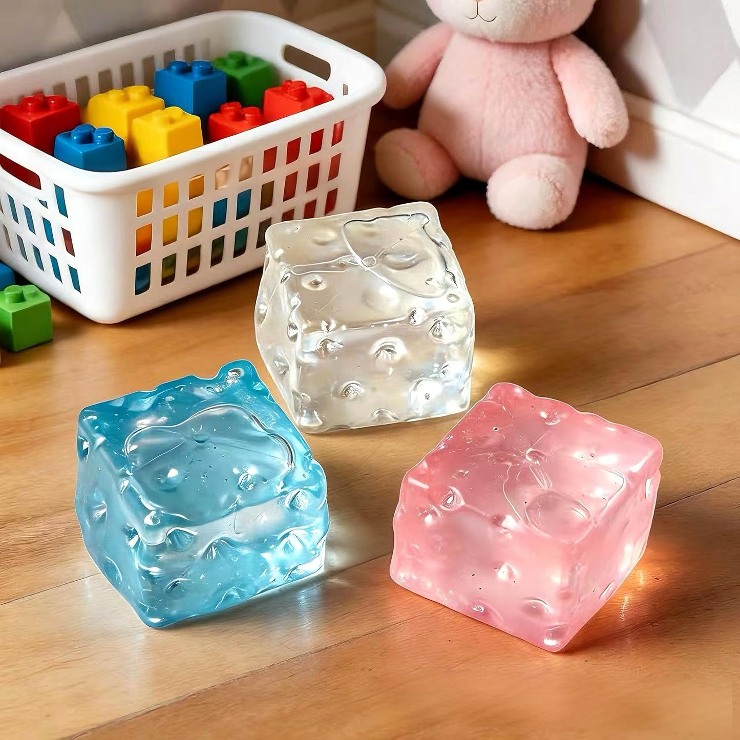 Stress Balls for Adults, Cheese Stress Cube Fidget Toys, Super Soft Butter-Shaped Slow Rising Squeeze, Ideal for Birthday Gifts, Party Favors, Easter Basket Stuffers, 2.17 Inch (Pink)