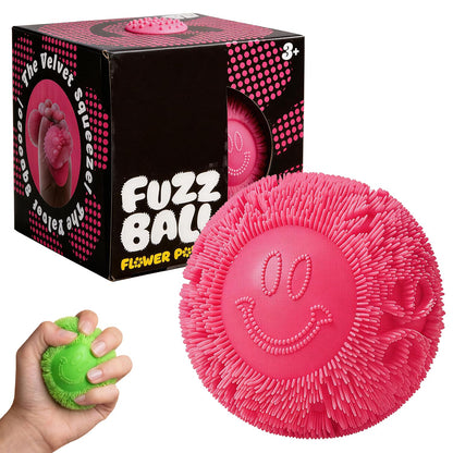 Fuzz Ball Squishy Stress Ball Slow Rising Memory Foam Fidget Squishy Fuzz Balls Adults Anxiety Stress Relief Toys - Blue