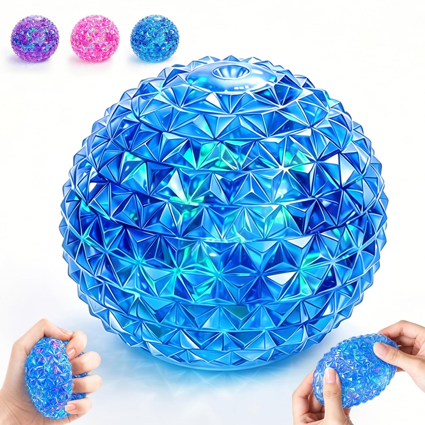 Diamond Squishy-2.2 Inch Diamond Squeeze Balls,Super Solid Squeeze Ball，Slow Rising Squishy,Fun Squishies for Stress Relief, Birthday Gifts Party Favors Classroom Prizes for Kids Adults (Pink)