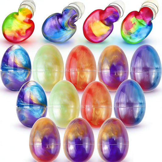 Gytera 12 Pcs Easter Slime, Eggs Squishies Slime Kit - Stretchy, Non-Sticky, Mess-Free, Stress Relief, and Safe - Squishies Toys for Easter Basket Stuffers Easter Gifts