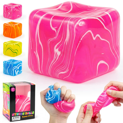Swirl Cube Squishy, 2.2in Fidget Toys Squishy Stress Cube Slow Rising for Adults Kids, Anxiety Relief, Small Squishy Toys for Classroom Prizes, Birthday Gifts, Party Favors (Blue)