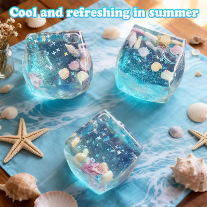 Stress Balls Fidget Toys, 2026 New Squeeze Ice Cube Marine Style Shells, Soft Slow Rise Stress Relief Toys for Adults Teenage Classroom Prizes