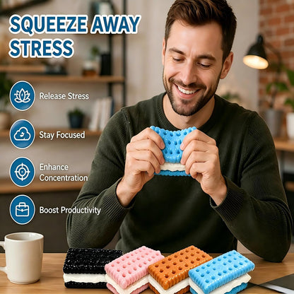 4Pcs Cookies Stress Relief Squishies, Cookies Sticky Squishies Fidget Toys, Ultra-Soft Squeeze Toys, Fidget Toys for Anxiety Relief, Halloween, Suitable for Ages 18 and up