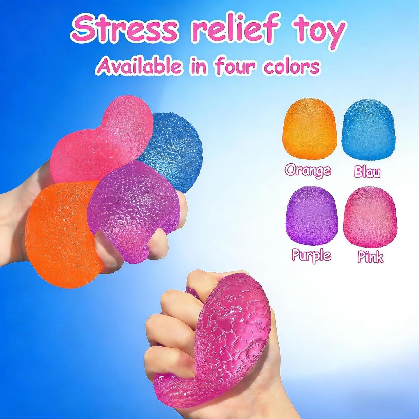 Stress Balls-Gumdrop Squishies Toys, Super Solid Squeeze Ball (Orange) | Sensory for Stress Relief Toys, Birthday, Halloween Party Favors