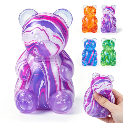Gummy Bear Squishyies Fidget,Color Maltose Filled Squeeze Toys Slow Rising Squishy Stress Balls Adults Kids Party Favors,Classroom Prizes(Blue)