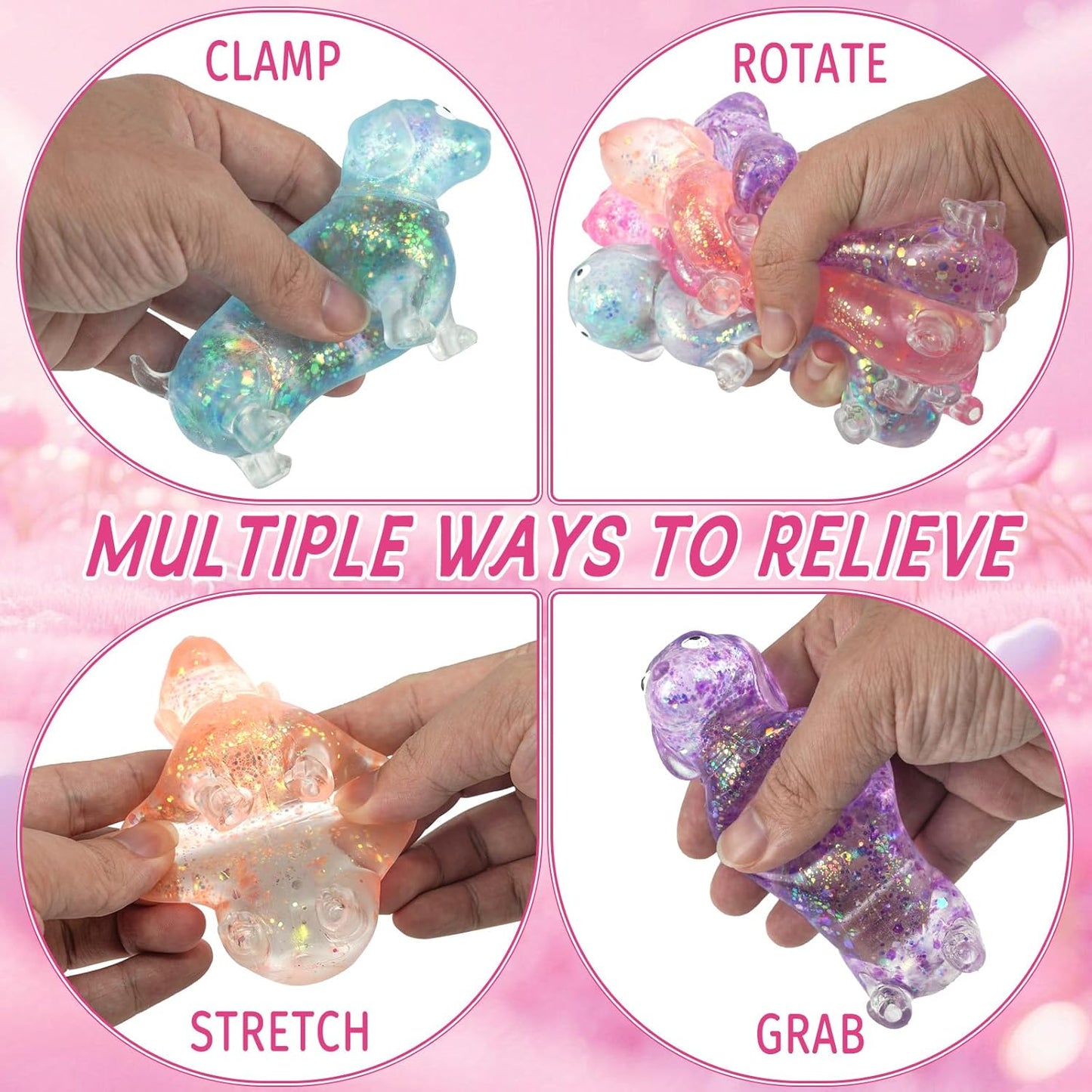 4Pcs Dachshund Squishy, Slow Rising Squishy, Soft Squeeze Stress Relief, Sensory Toys for Teenages with Autism, Ideal for Birthday Gifts, Party Favors, Prizes for Classroom