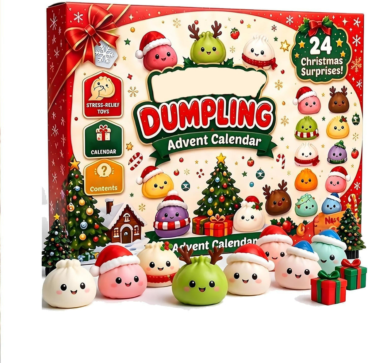 Dumpling Advent Calendar, Christmas Squishy Advent Calendar 2026 Countdown Taba Squishy Toy