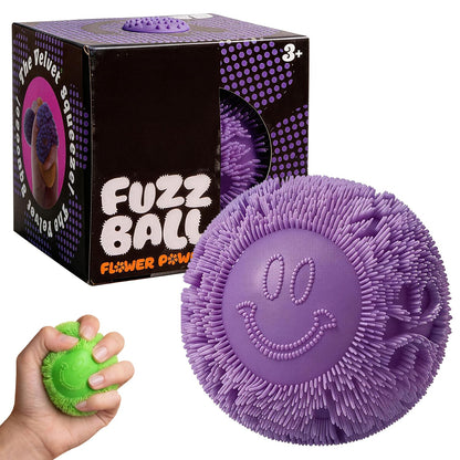 Fuzz Ball Squishy Stress Ball Slow Rising Memory Foam Fidget Squishy Fuzz Balls Adults Anxiety Stress Relief Toys - Blue