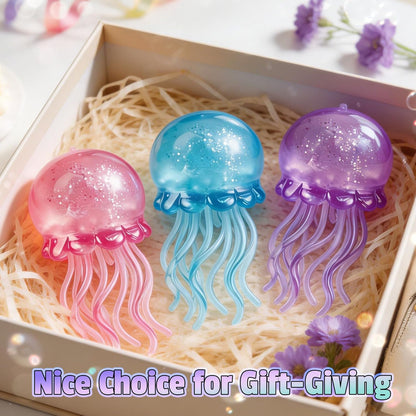 3PCS Squishy Jellyfish,Jellyfish Squeeze Toys Design Squeeze Stress Ball for Adult, Ultra Moldable Stress Relief Sensory Toy