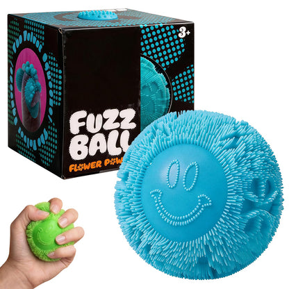 Fuzz Ball Squishy Stress Ball Slow Rising Memory Foam Fidget Squishy Fuzz Balls Adults Anxiety Stress Relief Toys - Blue