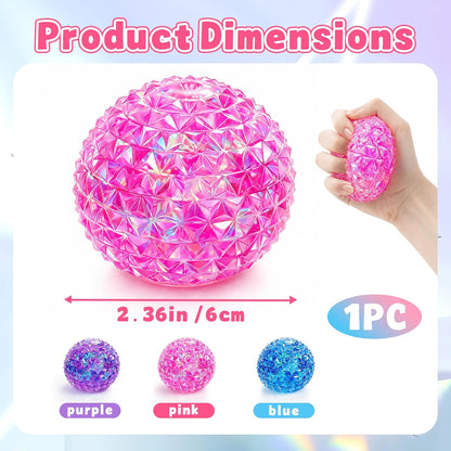 Diamond Squishy-2.2 Inch Diamond Squeeze Balls,Super Solid Squeeze Ball，Slow Rising Squishy,Fun Squishies for Stress Relief, Birthday Gifts Party Favors Classroom Prizes for Kids Adults (Pink)