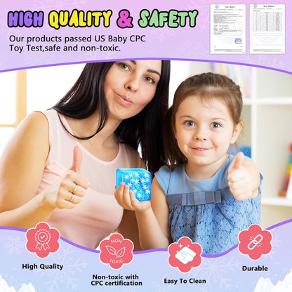 Squishy Fidget Toys Adults Stress Cube - Glow in The Dark Snowflakes Sensory Toys for Kids with Autism Stress Balls
