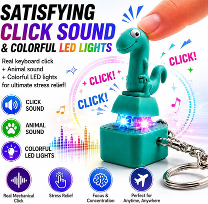 5PCS Lizard Fidget Keychain Clicker Toys, Rechargeable Lizard Button Keychain with Real Keyboard
