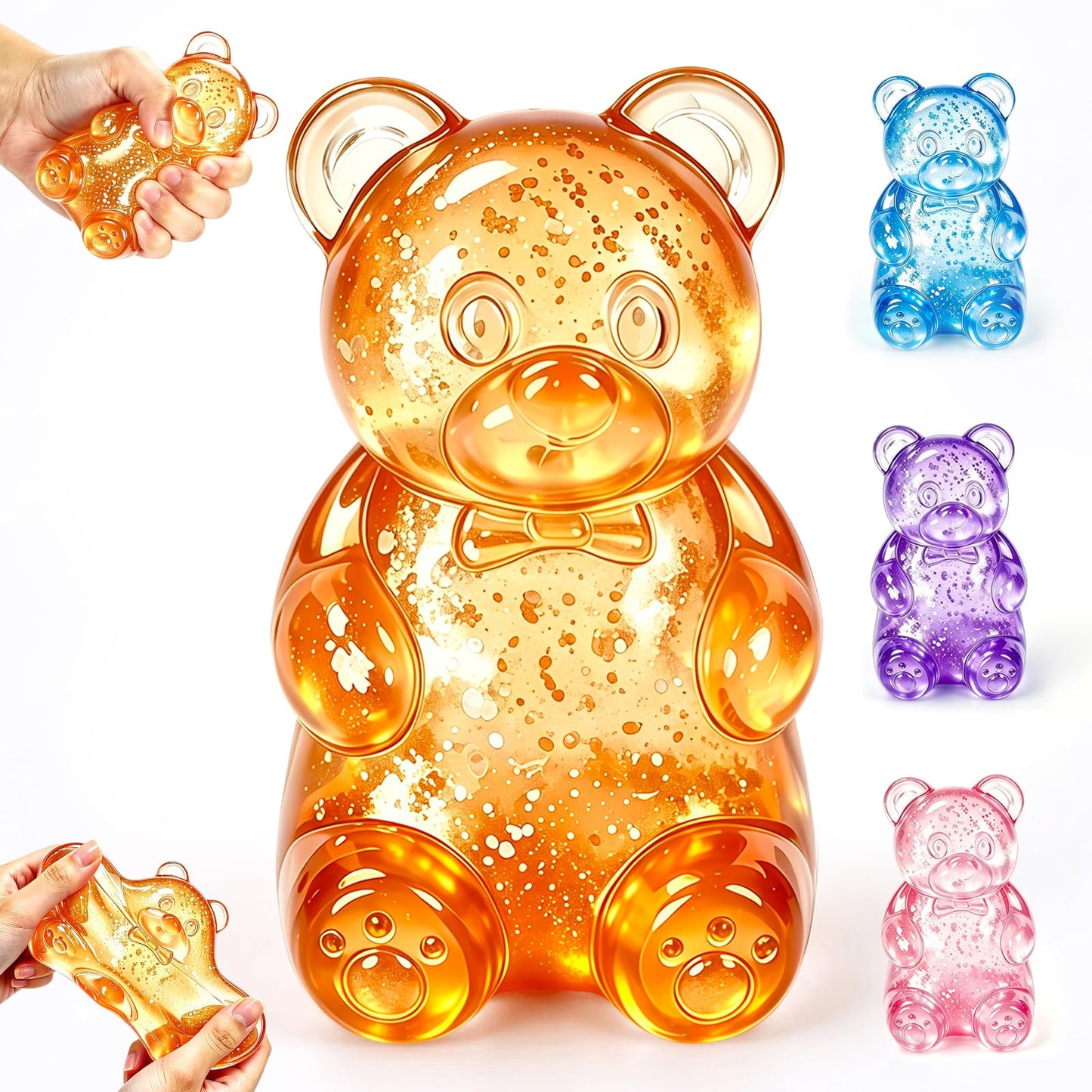Stress Bear Fidget Toys, Stress Ball Slow Rising, Squeeze Toys for Adults, Classroom Prizes, Christmas, Party Favors, Stocking Stuffers (Pink)