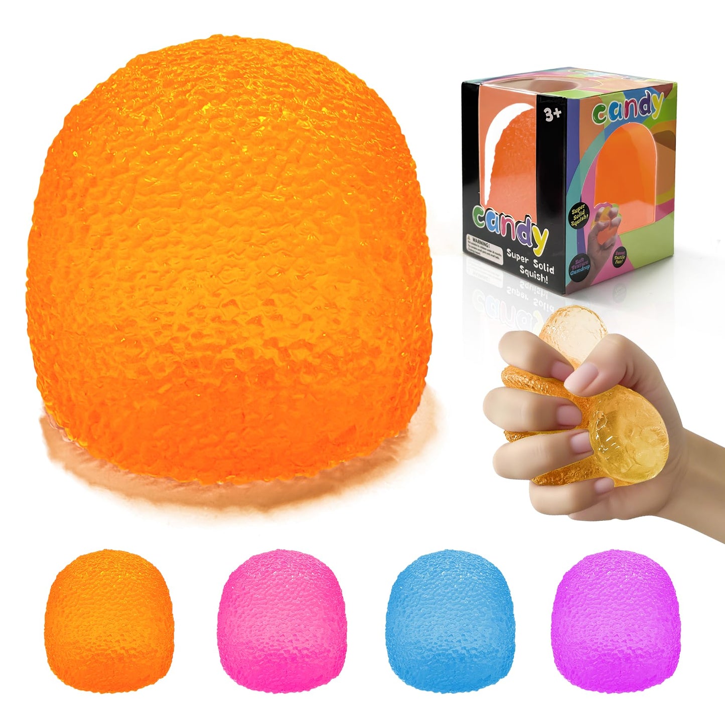 Stress Balls-Gumdrop Squishy Stress for Kids and Adults, Super Solid Squeeze Ball, Sensory for Stress Relief, Birthday, Easter Basket Stuffers and Party Favors(Pink)