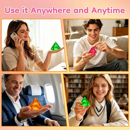 Pyramid Squishy Fidget Toys, Triangle Slow Rising Squishy Toys, Soft Sensory Stress Balls for Adults Anxiety Relief Party Favors Birthday Gift (Orange)