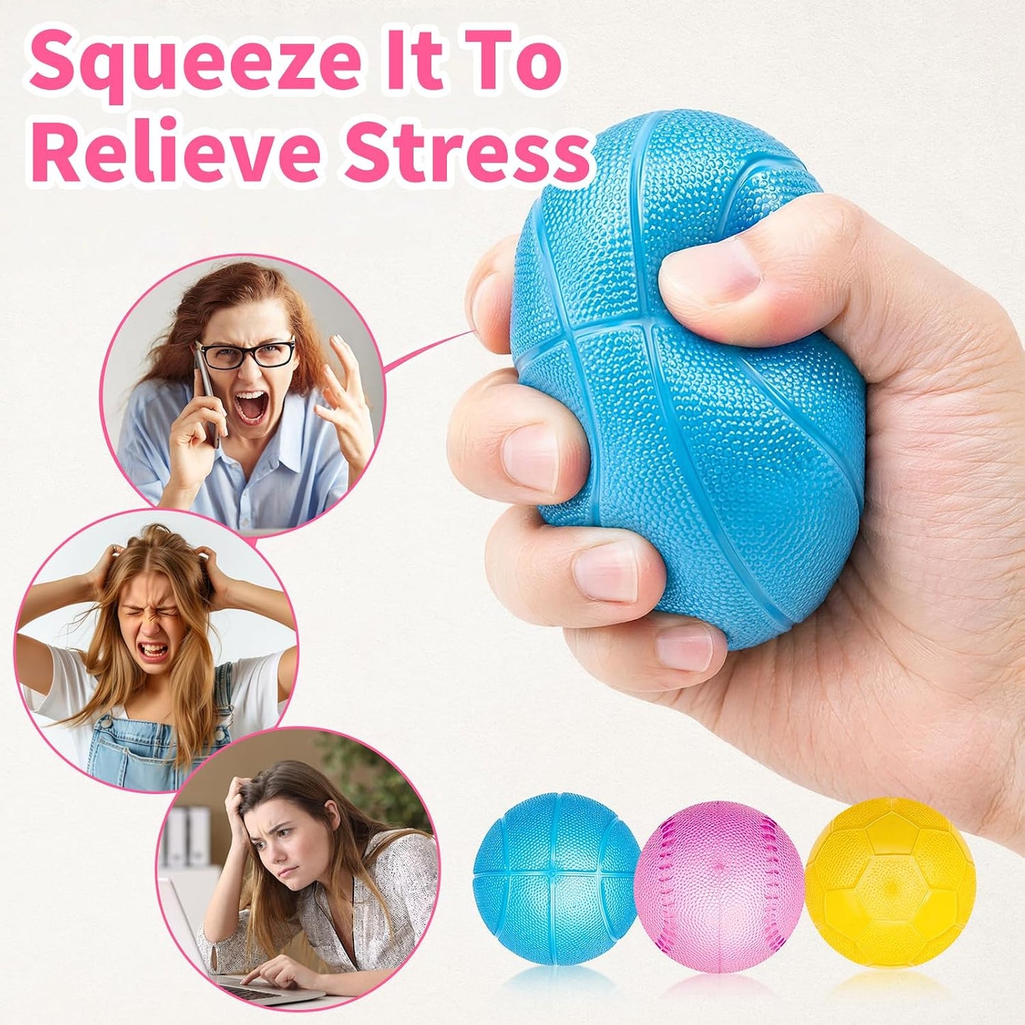 Fidget Toys Stress Balls for Adults - 4Pack Malt Sugar Squishy Fidget Toys, Slow Rise Gel Ball, Stretchy Squeeze Stress Relief Balls for Anxiety/Therapy, Slow-Rise Sensory Toys, Halloween Party Favors
